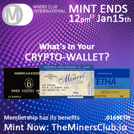 Miners' Club Cards - Mint Ending!